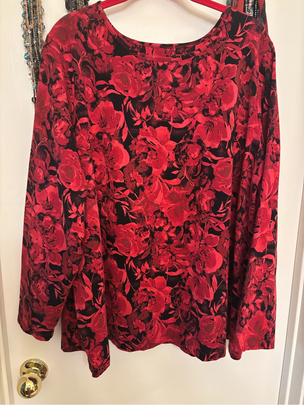 Red Floral Women's Top